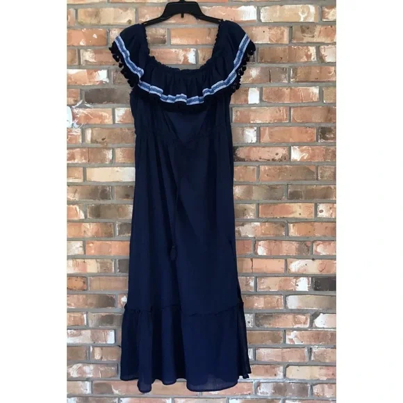 Vince Camuto Women’s Navy Off-Shoulder Maxi Dress Size 1X - Picture 1 of 8
